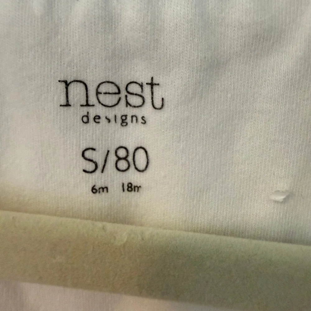 Nest Designs Organic Cotton Sleep Suit Bird Leaf Print‎ 1.0 TOG Teal White S/80
